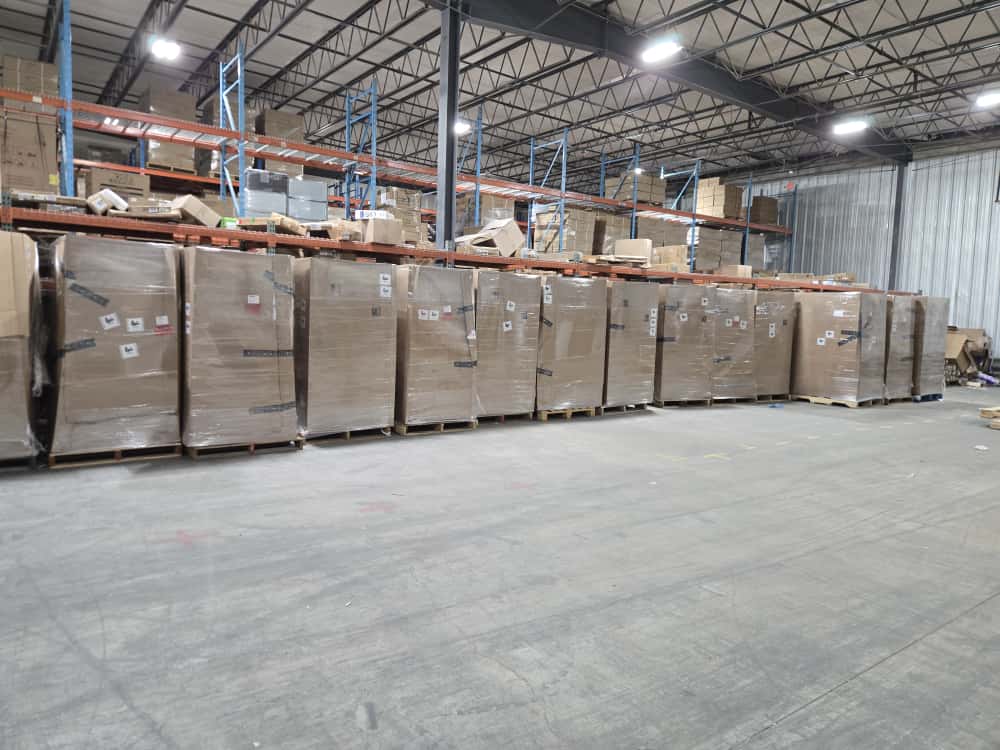 Warehouse with pallets